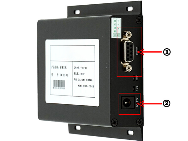 短信電話(huà)報(bào)警主機(jī)ROC-K6-4G的電源口與通訊口